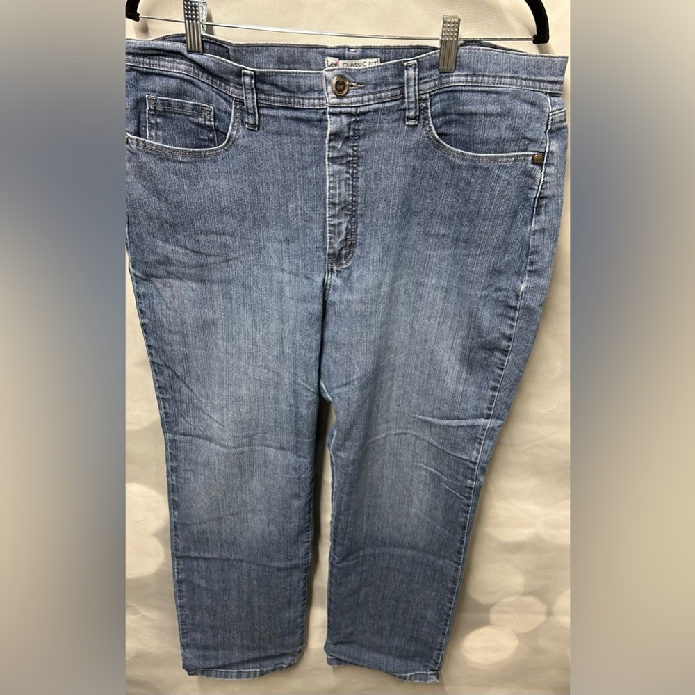 Lee Classic Fit At The Waist Blue Jeans 16 Short Petite Denim